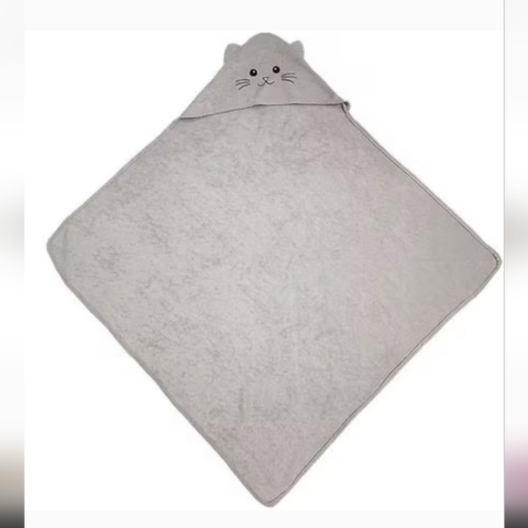 *Moon and Stars Gray Kitten Baby Hooded Bath Towel- NEW - Picture 2 of 4
